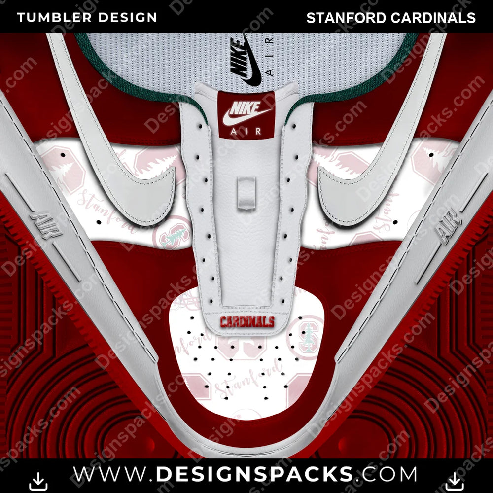 College Sport Nike AF1 No Laces Stanford Cardinals NCAA College Sport Tumbler Digital Wrap Design Download