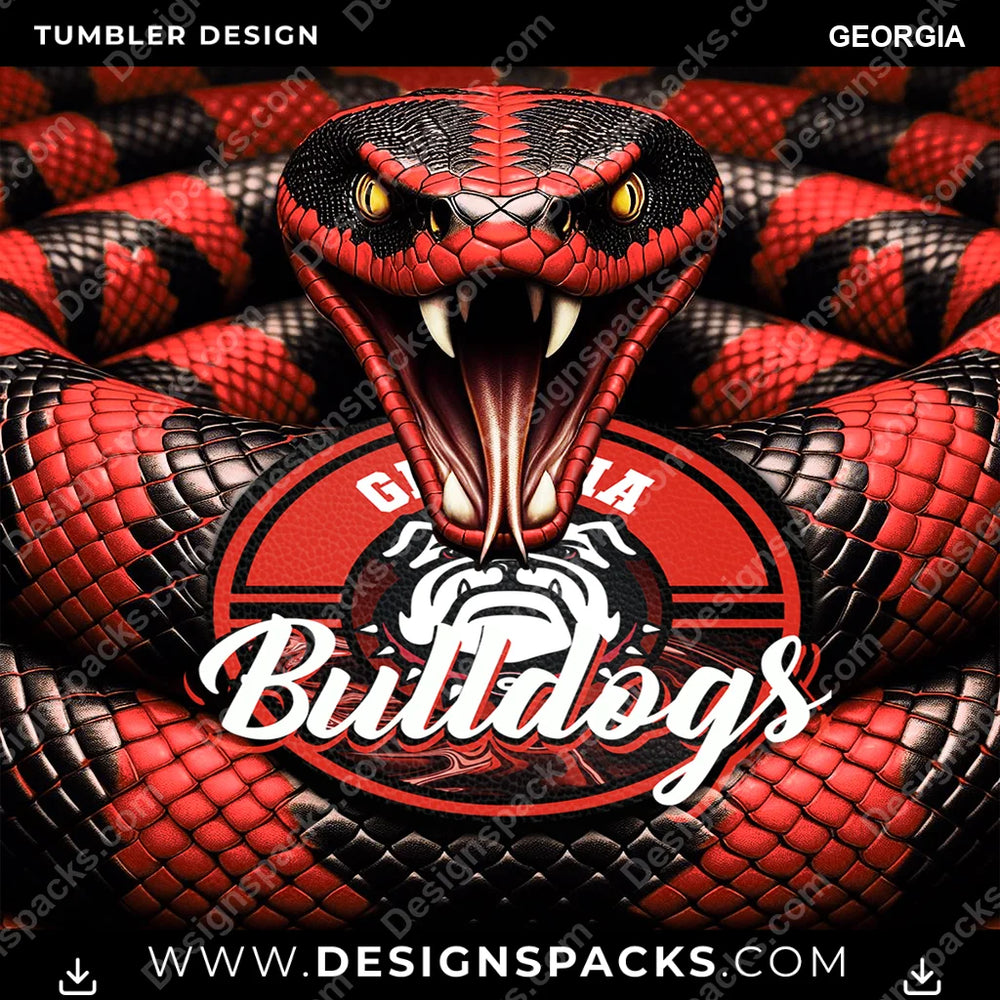 College Sport Rattle Snake Georgia NCAA College Sport Tumbler Digital Wrap Design Download