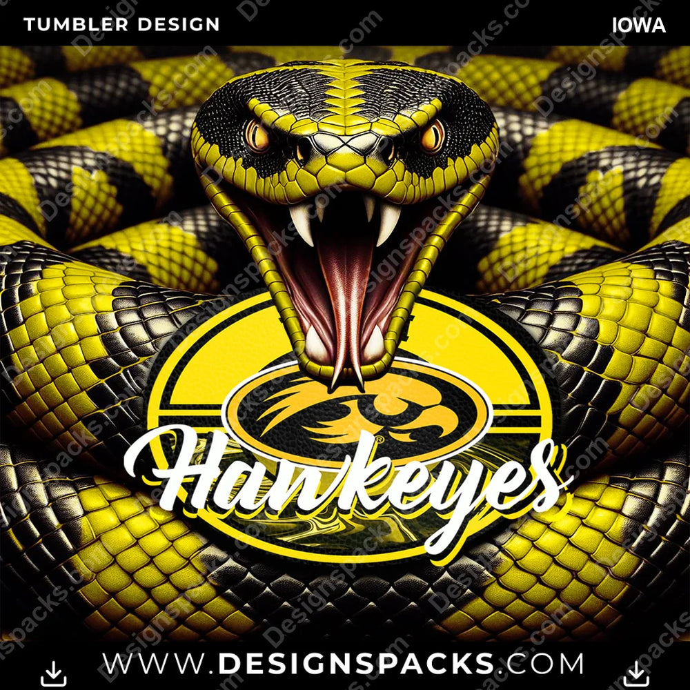 College Sport Rattle Snake Iowa NCAA College Sport Tumbler Digital Wrap Design Download