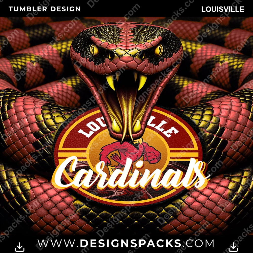 College Sport Rattle Snake Louisville NCAA College Sport Tumbler Digital Wrap Design Download