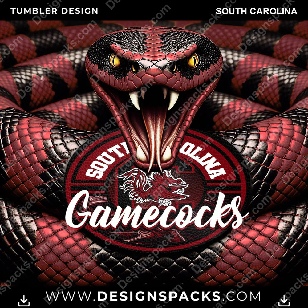 College Sport Rattle Snake South Carolina NCAA College Sport Tumbler Digital Wrap Design Download