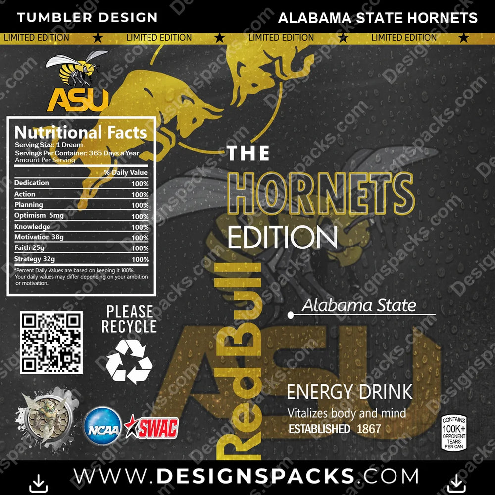 College Sport Red Bull Alabama State Hornets NCAA College Sport Tumbler Digital Wrap Design Download