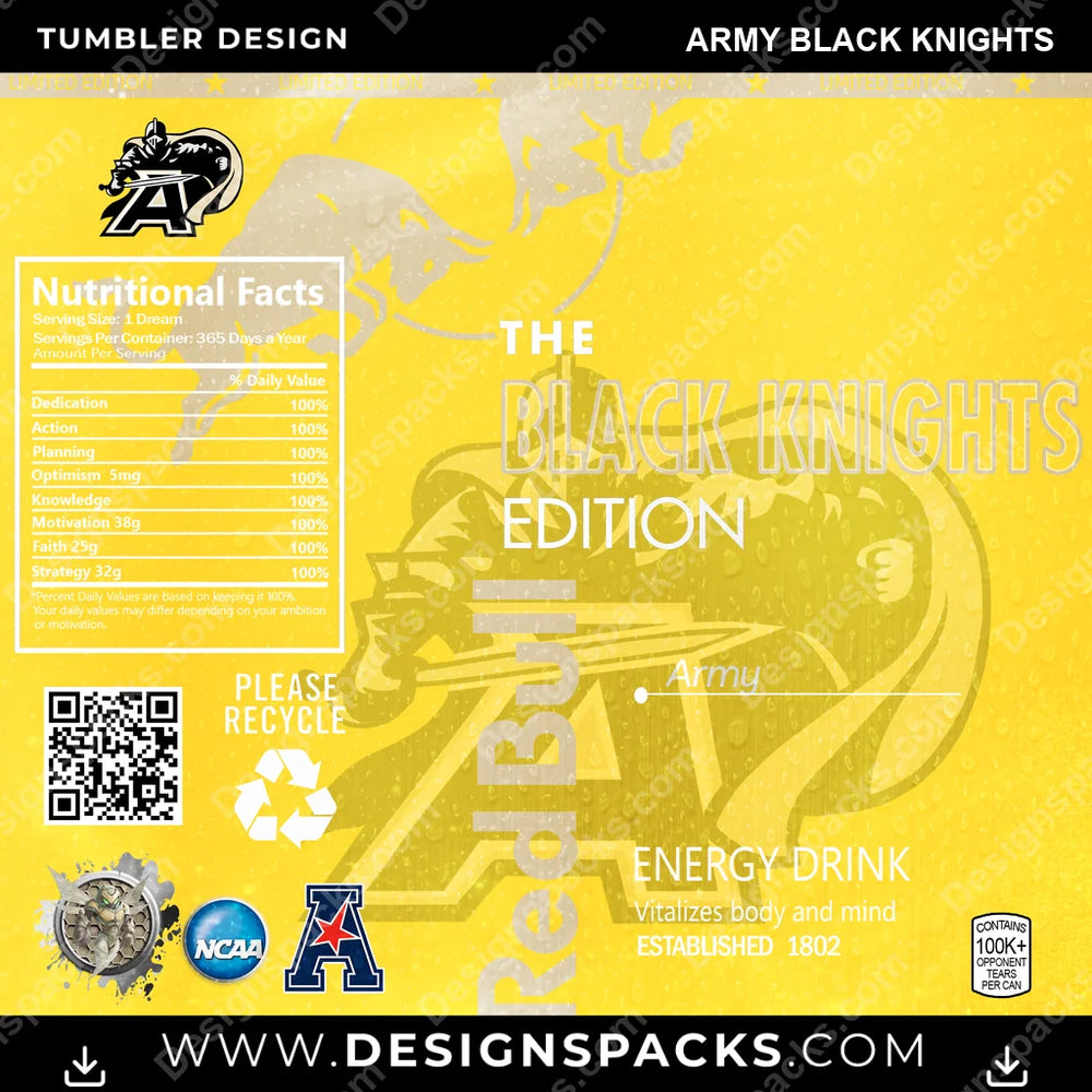 College Sport Red Bull Army Black Knights NCAA College Sport Tumbler Digital Wrap Design Download
