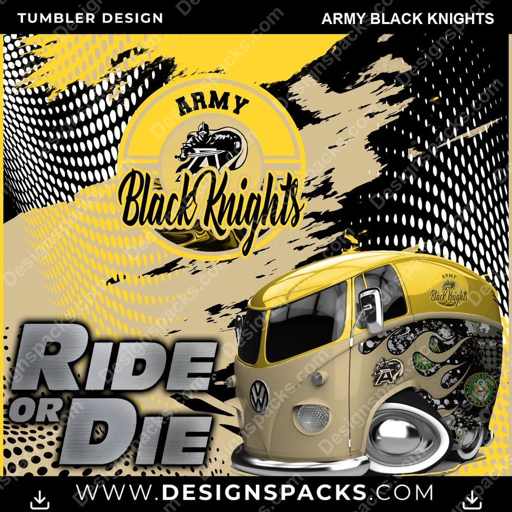 College Sport Ride or Die Army Black Knights NCAA College Sport Tumbler Digital Wrap Design Download