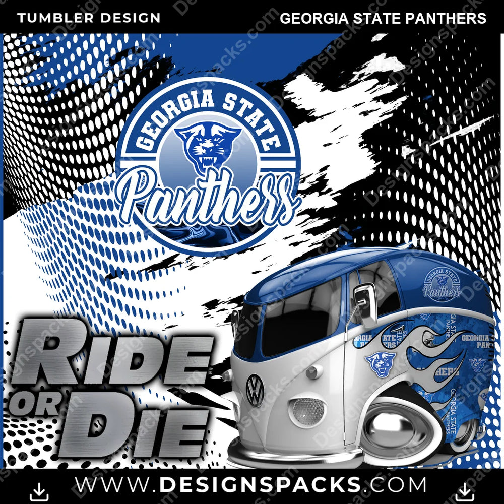 College Sport Ride or Die Georgia State Panthers NCAA College Sport Tumbler Digital Wrap Design Download