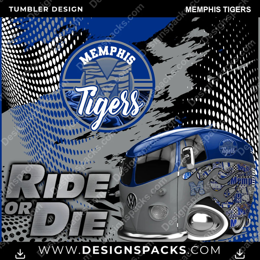 College Sport Ride or Die Memphis Tigers NCAA College Sport Tumbler Digital Wrap Design Download