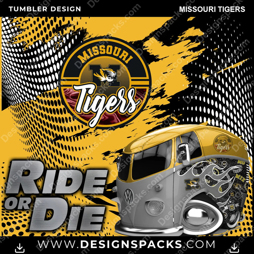 College Sport Ride or Die Missouri Tigers NCAA College Sport Tumbler Digital Wrap Design Download