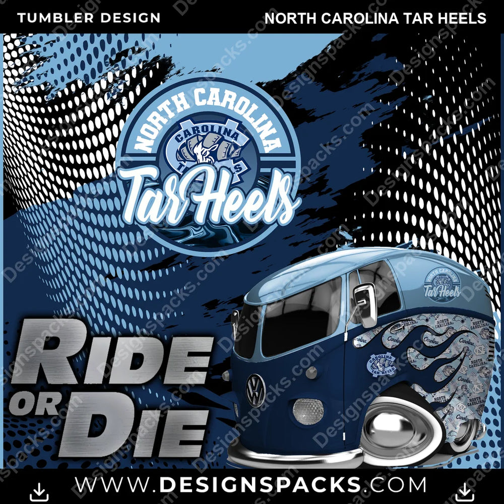 College Sport Ride or Die North Carolina Tar Heels NCAA College Sport Tumbler Digital Wrap Design Download