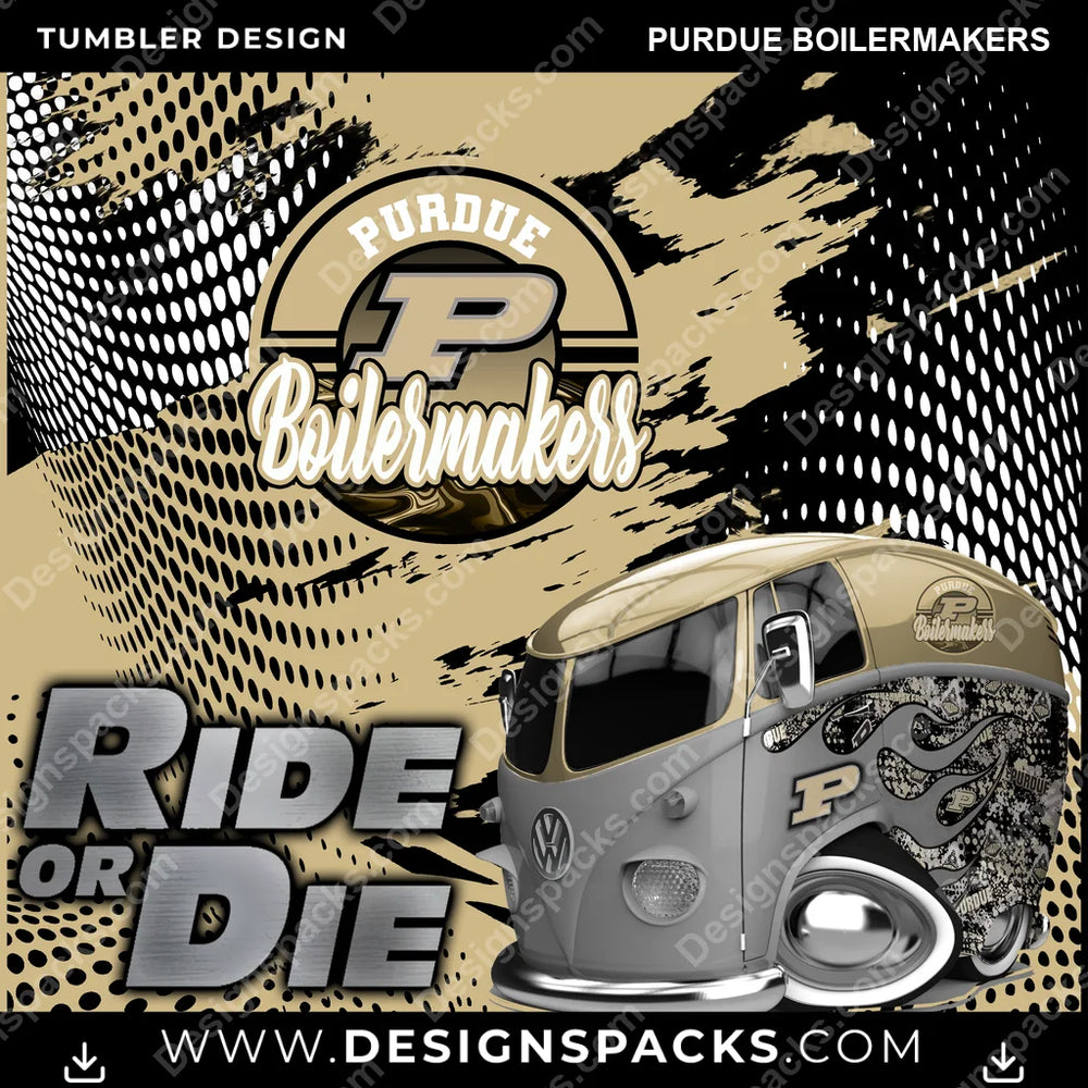College Sport Ride or Die Purdue Boilermakers NCAA College Sport Tumbler Digital Wrap Design Download
