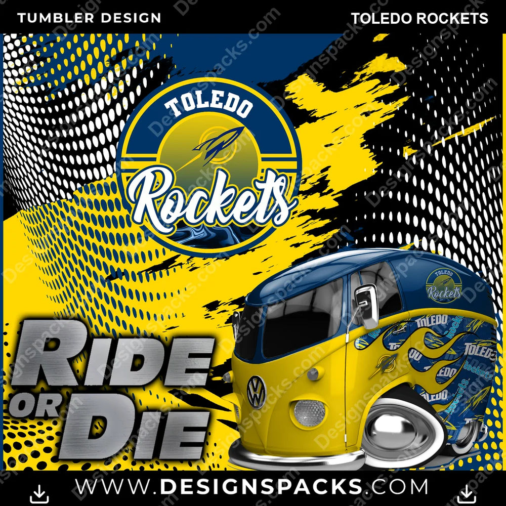 College Sport Ride or Die Toledo Rockets NCAA College Sport Tumbler Digital Wrap Design Download