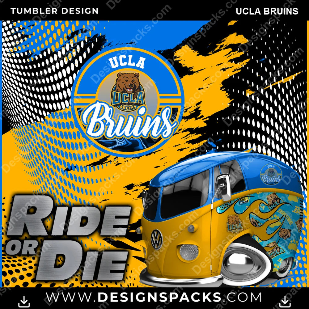 College Sport Ride or Die UCLA Bruins NCAA College Sport Tumbler Digital Wrap Design Download