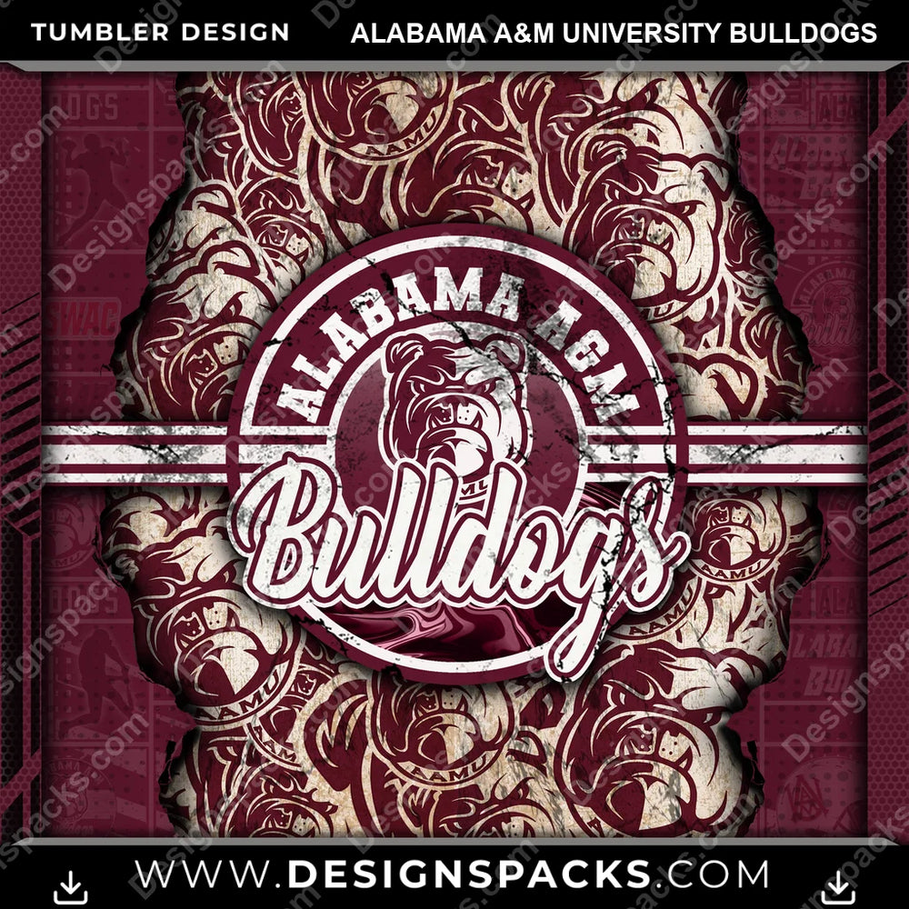 College Sport Ripped Alabama A&M University Bulldogs NCAA College Sport Tumbler Digital Wrap Design Download
