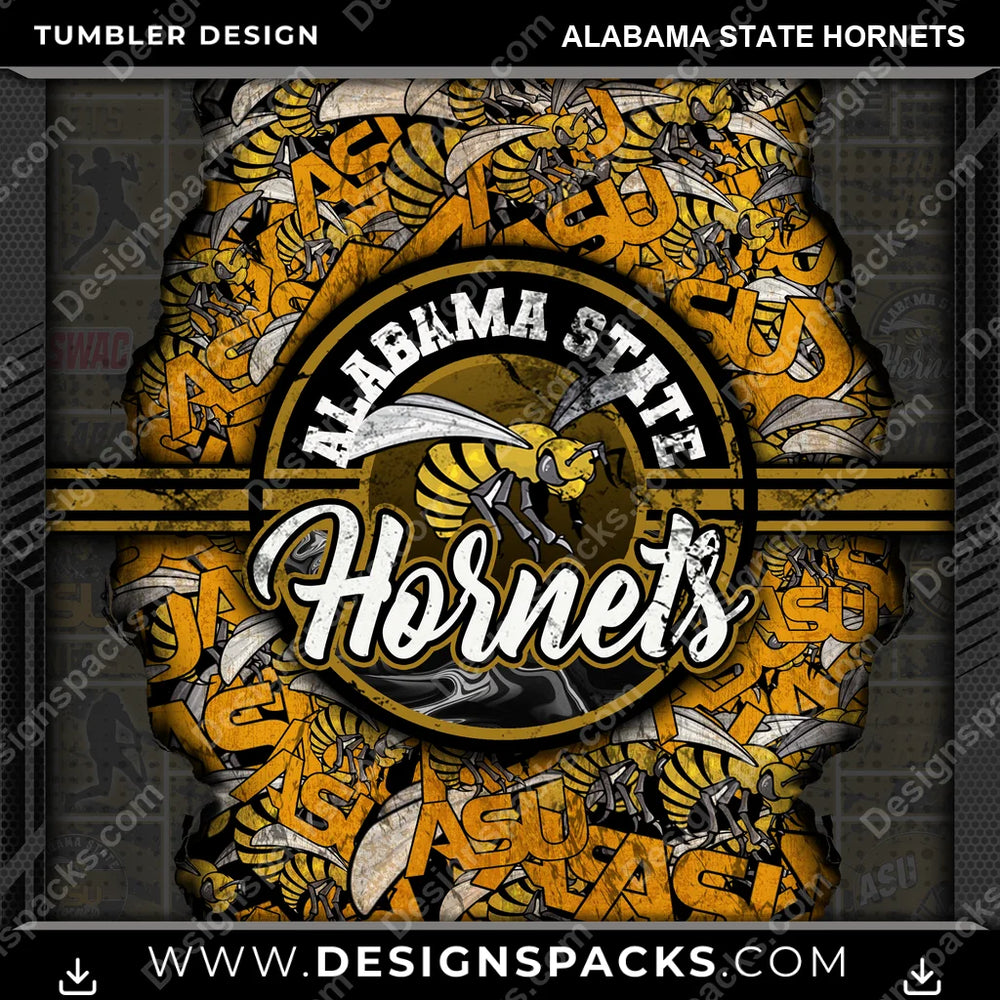 College Sport Ripped Alabama State Hornets NCAA College Sport Tumbler Digital Wrap Design Download