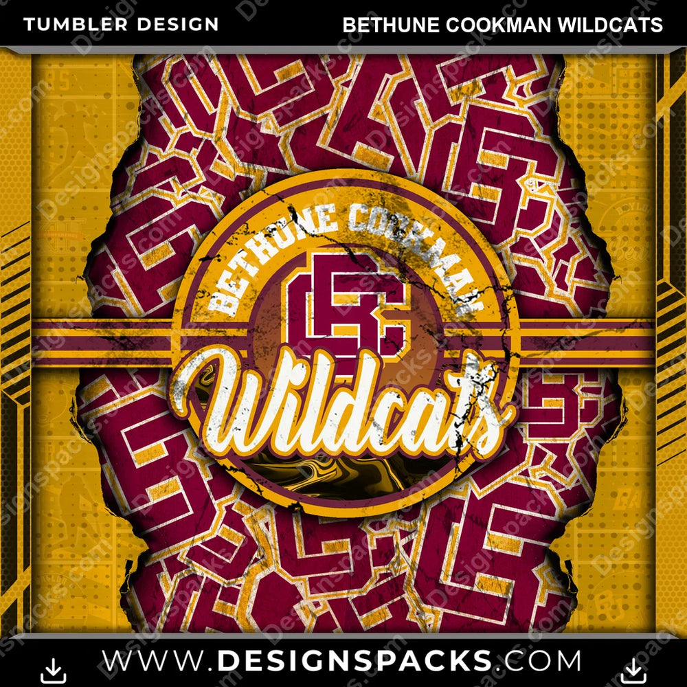 College Sport Ripped Bethune Cookman Wildcats NCAA College Sport Tumbler Digital Wrap Design Download
