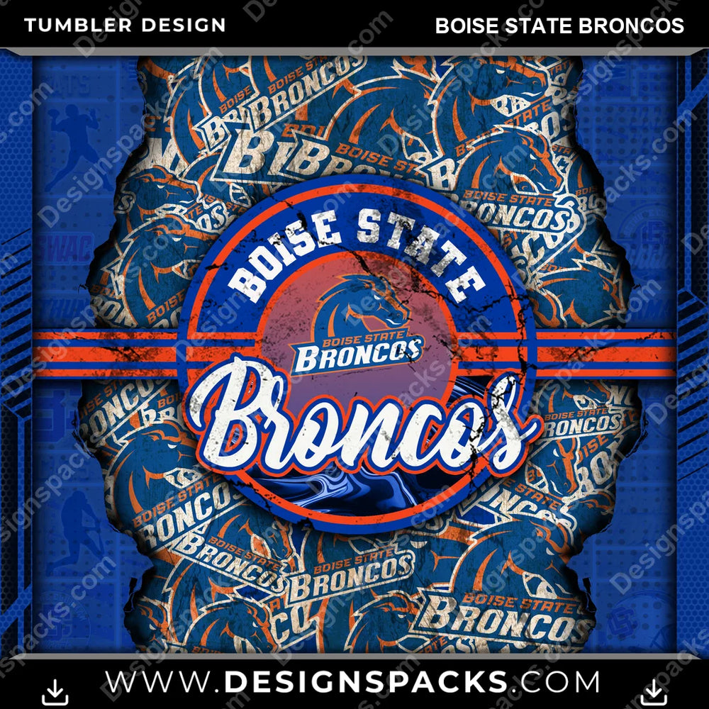 College Sport Ripped Boise State Broncos NCAA College Sport Tumbler Digital Wrap Design Download