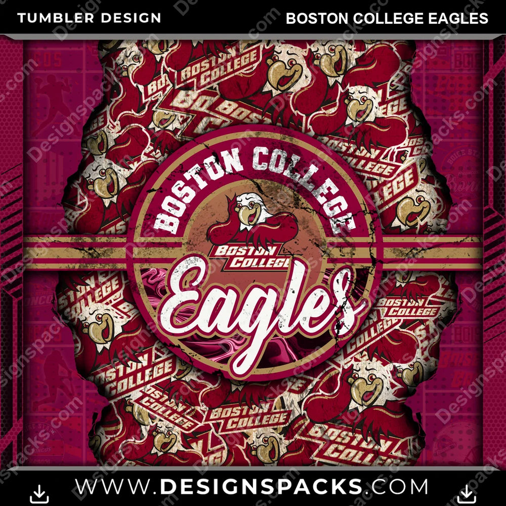 College Sport Ripped Boston College Eagles NCAA College Sport Tumbler Digital Wrap Design Download
