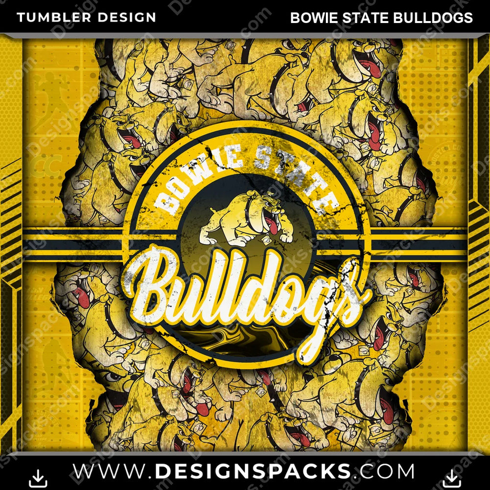 College Sport Ripped Bowie State Bulldogs NCAA College Sport Tumbler Digital Wrap Design Download