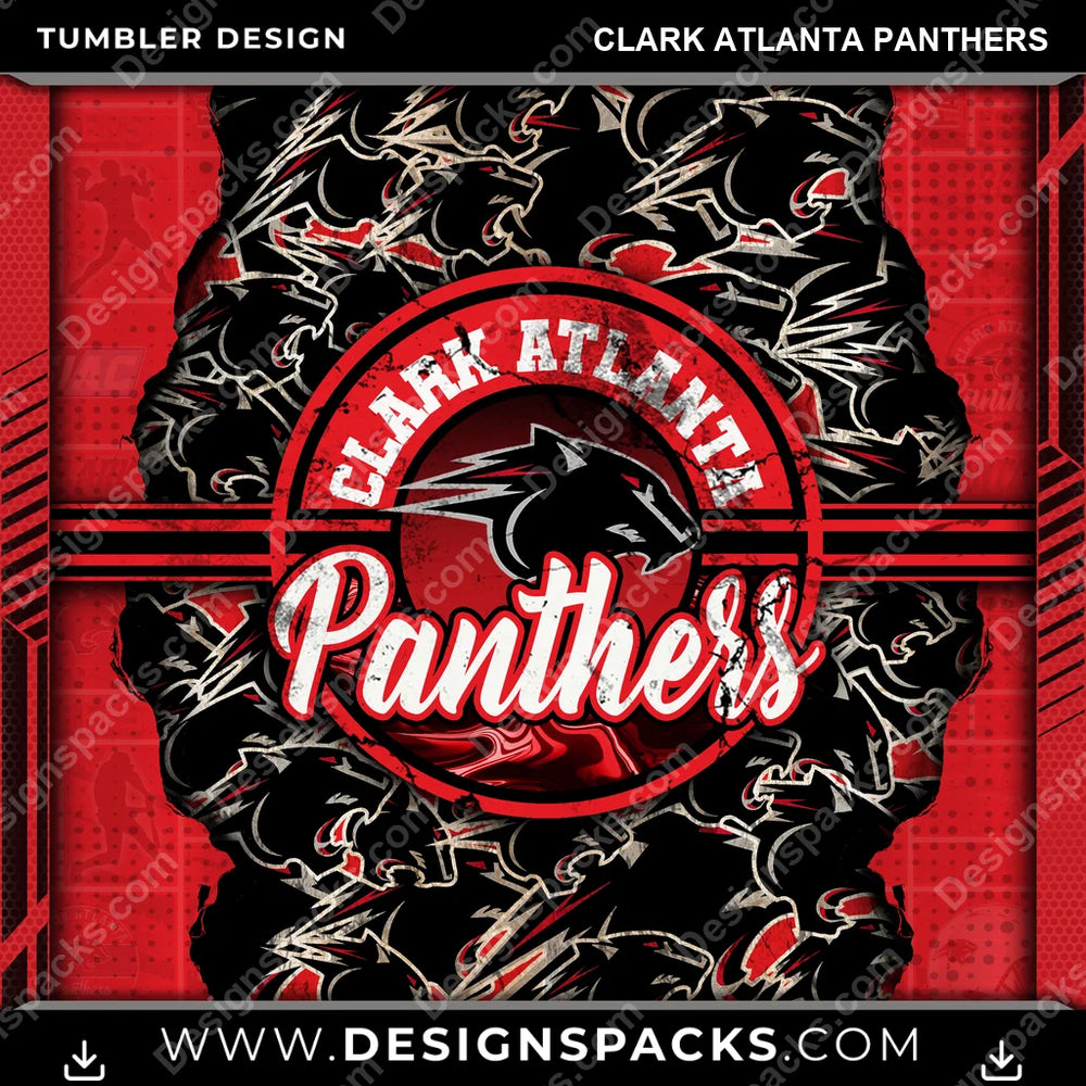 College Sport Ripped Clark Atlanta Panthers NCAA College Sport Tumbler Digital Wrap Design Download