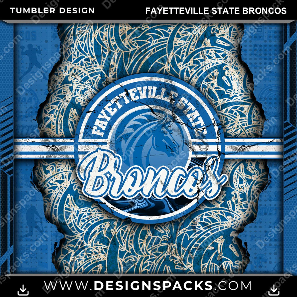 College Sport Ripped Fayetteville State Broncos NCAA College Sport Tumbler Digital Wrap Design Download