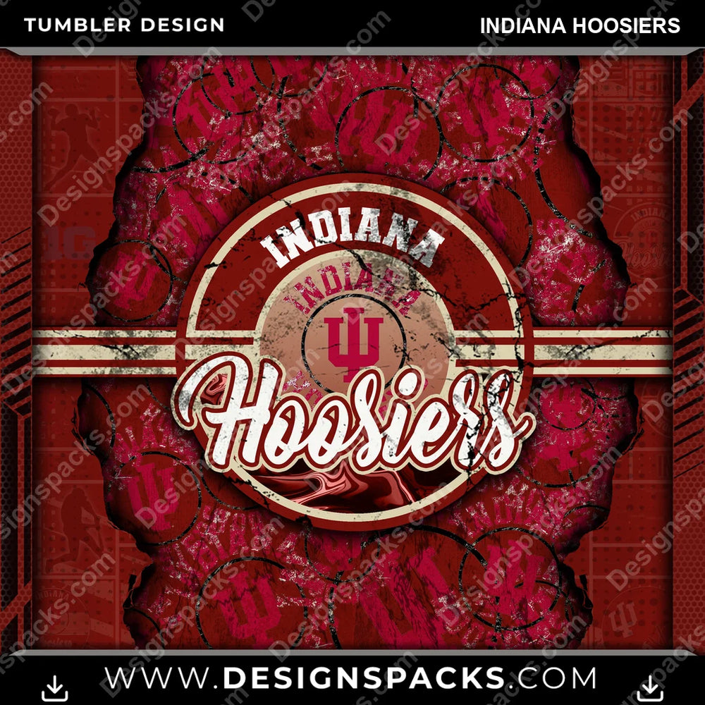 College Sport Ripped Indiana Hoosiers NCAA College Sport Tumbler Digital Wrap Design Download