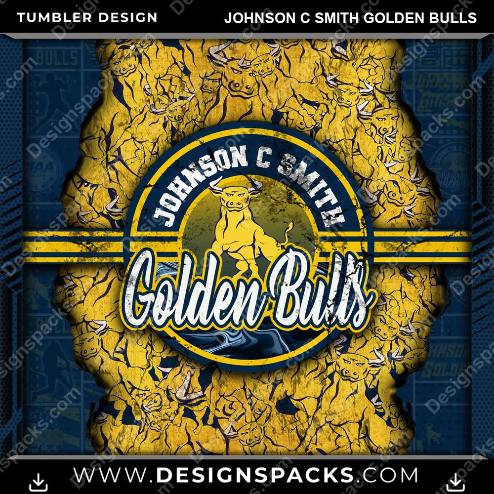 College Sport Ripped Johnson C Smith Golden Bulls NCAA College Sport Tumbler Digital Wrap Design Download