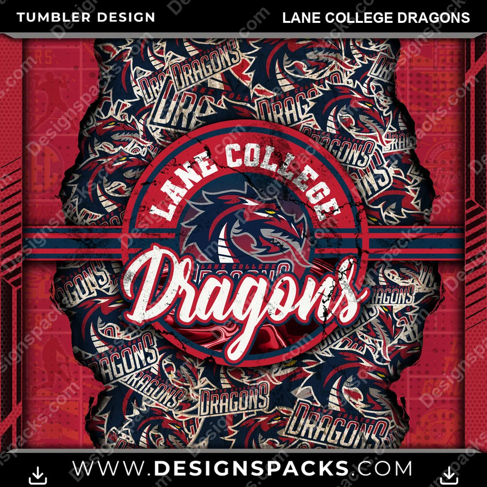 College Sport Ripped Lane College Dragons NCAA College Sport Tumbler Digital Wrap Design Download