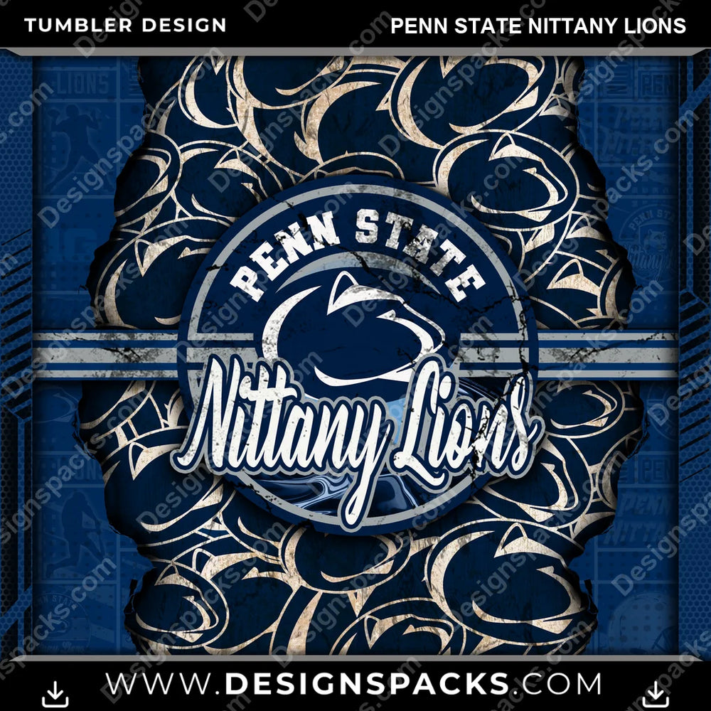 College Sport Ripped Penn State Nittany Lions NCAA College Sport Tumbler Digital Wrap Design Download