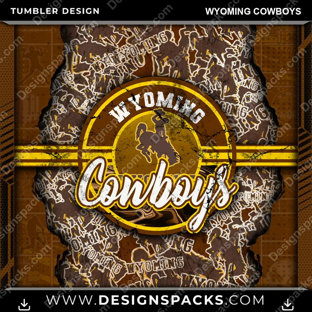 College Sport Ripped Wyoming Cowboys NCAA College Sport Tumbler Digital Wrap Design Download