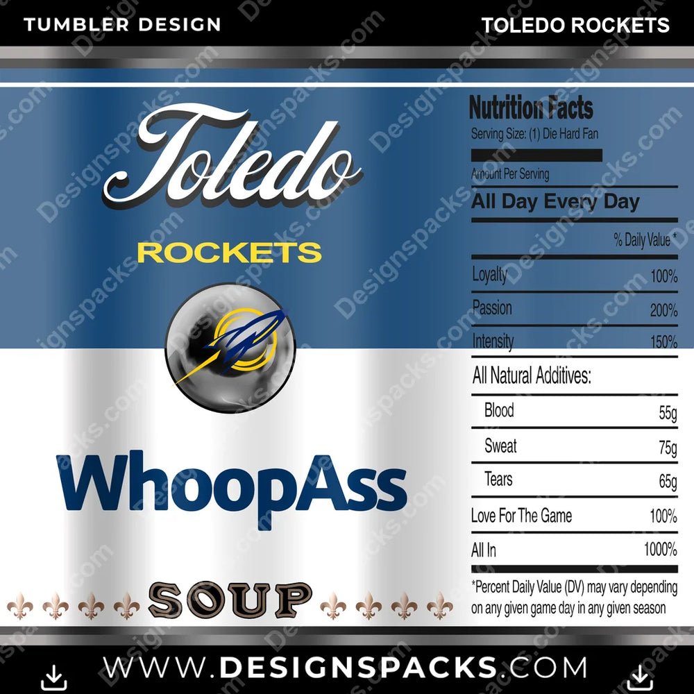 College Sport Soup Can Toledo Rockets NCAA College Sport Tumbler Digital Wrap Design Download