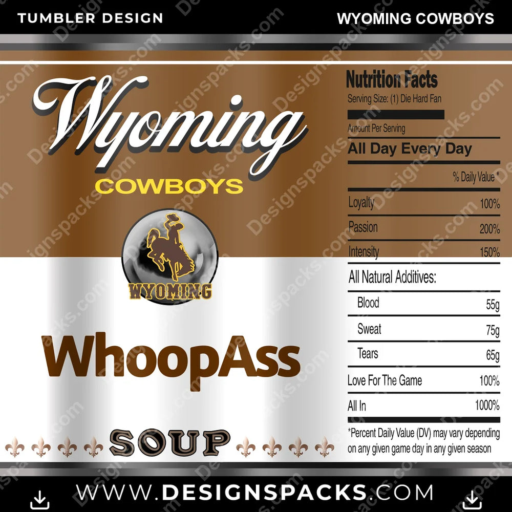 College Sport Soup Can Wyoming Cowboys NCAA College Sport Tumbler Digital Wrap Design Download