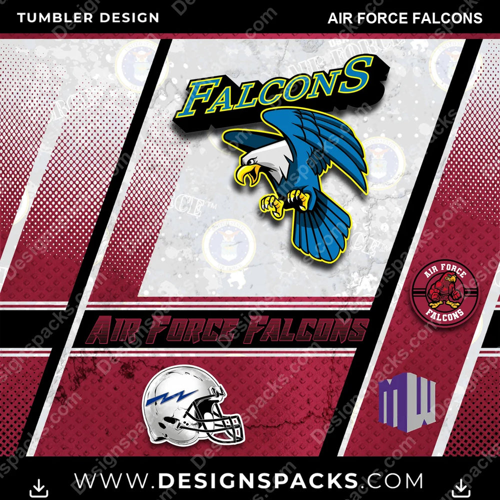 College Sport Sports Air Force Falcons NCAA College Sport Tumbler Digital Wrap Design Download
