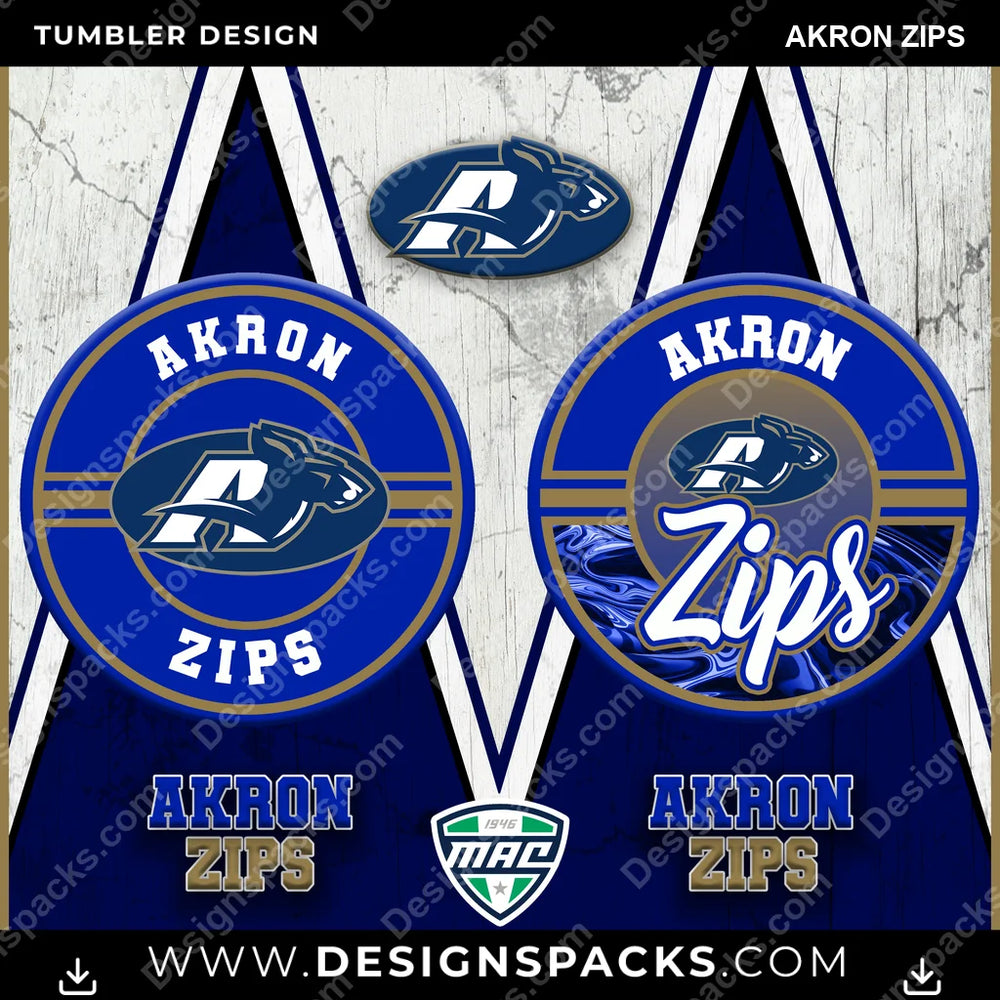 College Sport Sports Akron Zips NCAA College Sport Tumbler Digital Wrap Design Download