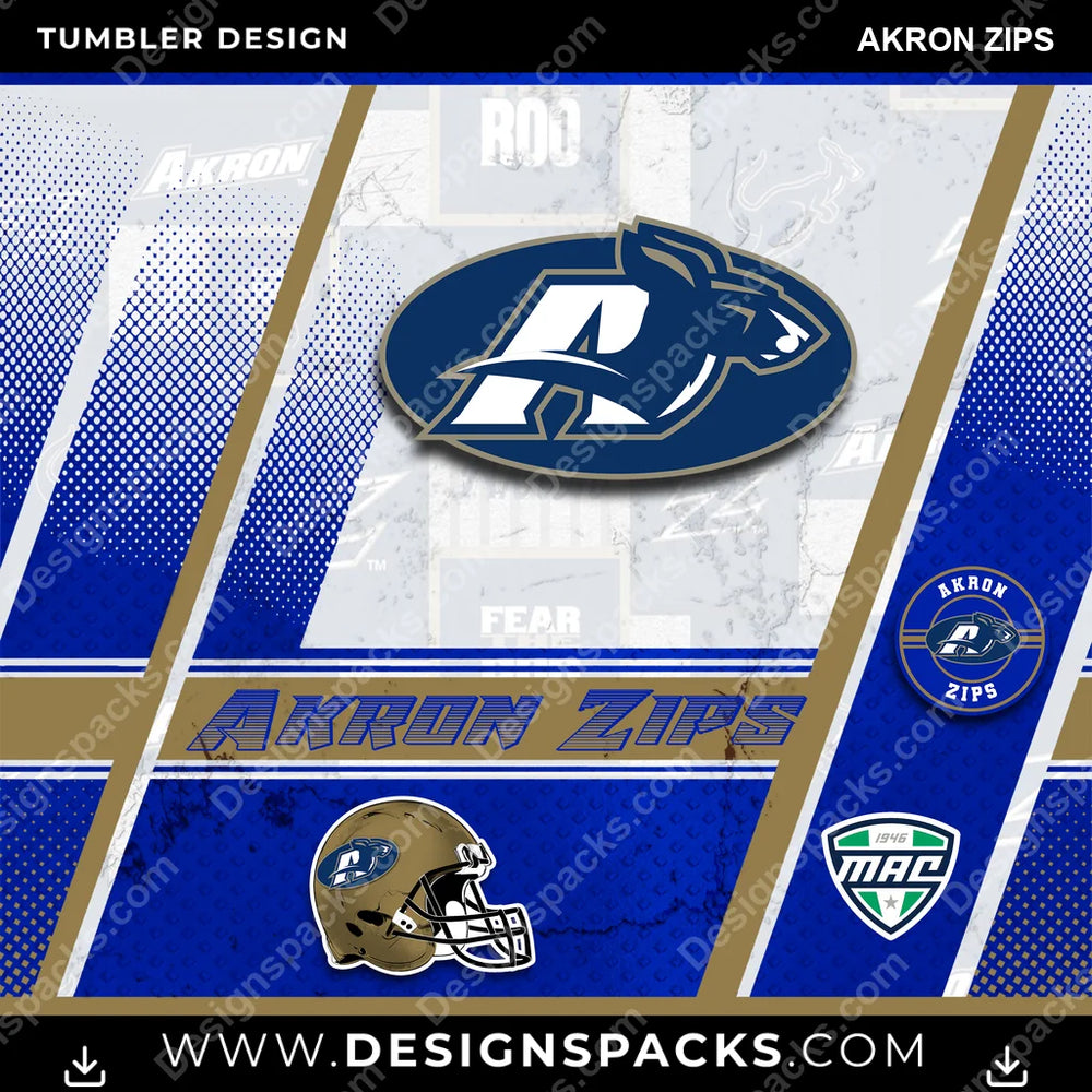 College Sport Sports Akron Zips NCAA College Sport Tumbler Digital Wrap Design Download