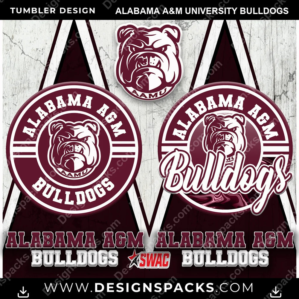 College Sport Sports Alabama A&M University Bulldogs NCAA College Sport Tumbler Digital Wrap Design Download