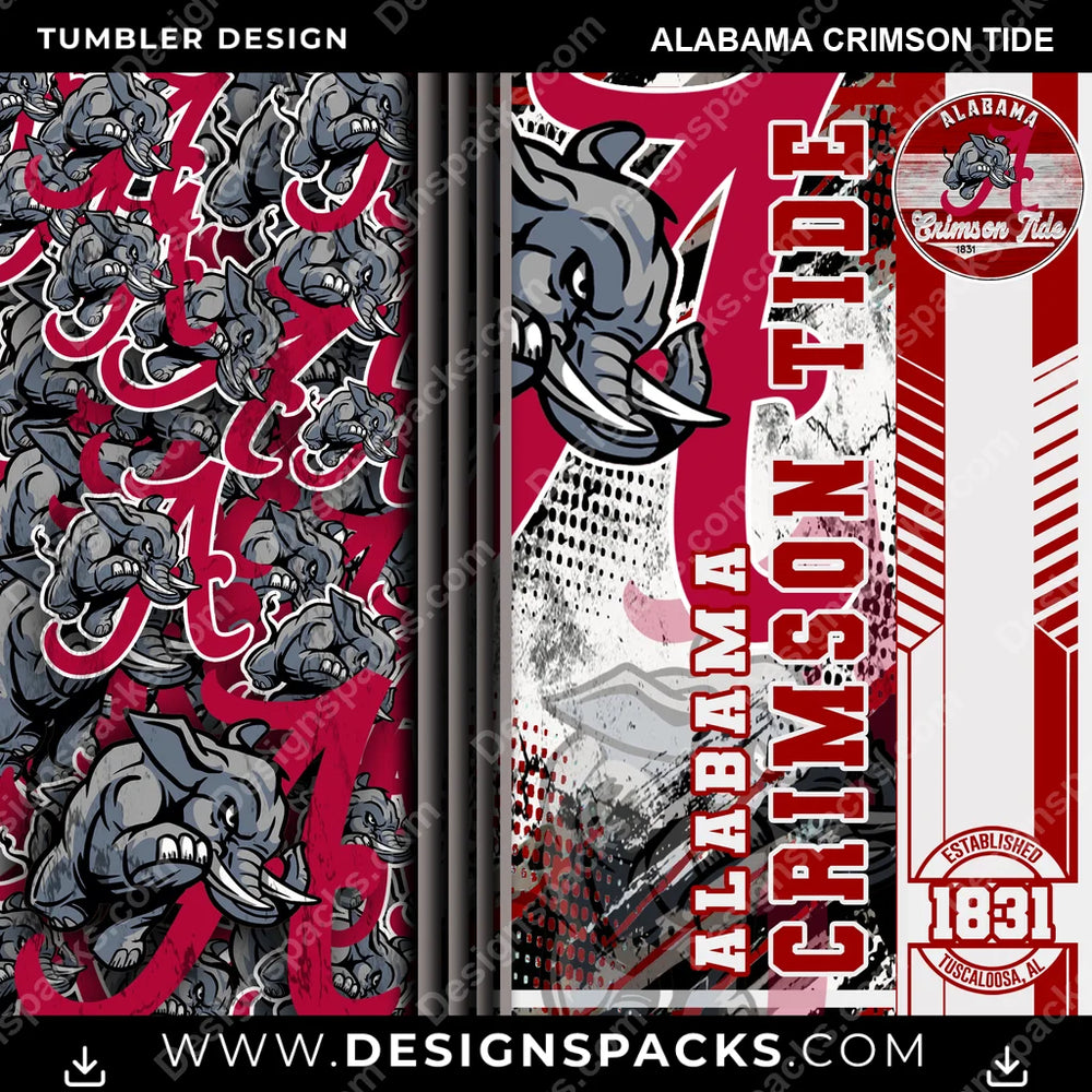 College Sport Sports Alabama Crimson Tide NCAA College Sport Tumbler Digital Wrap Design Download