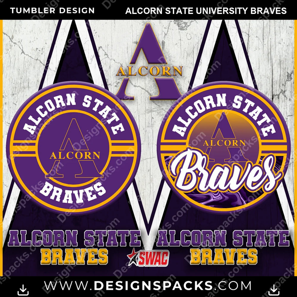 College Sport Sports Alcorn State University Braves NCAA College Sport Tumbler Digital Wrap Design Download
