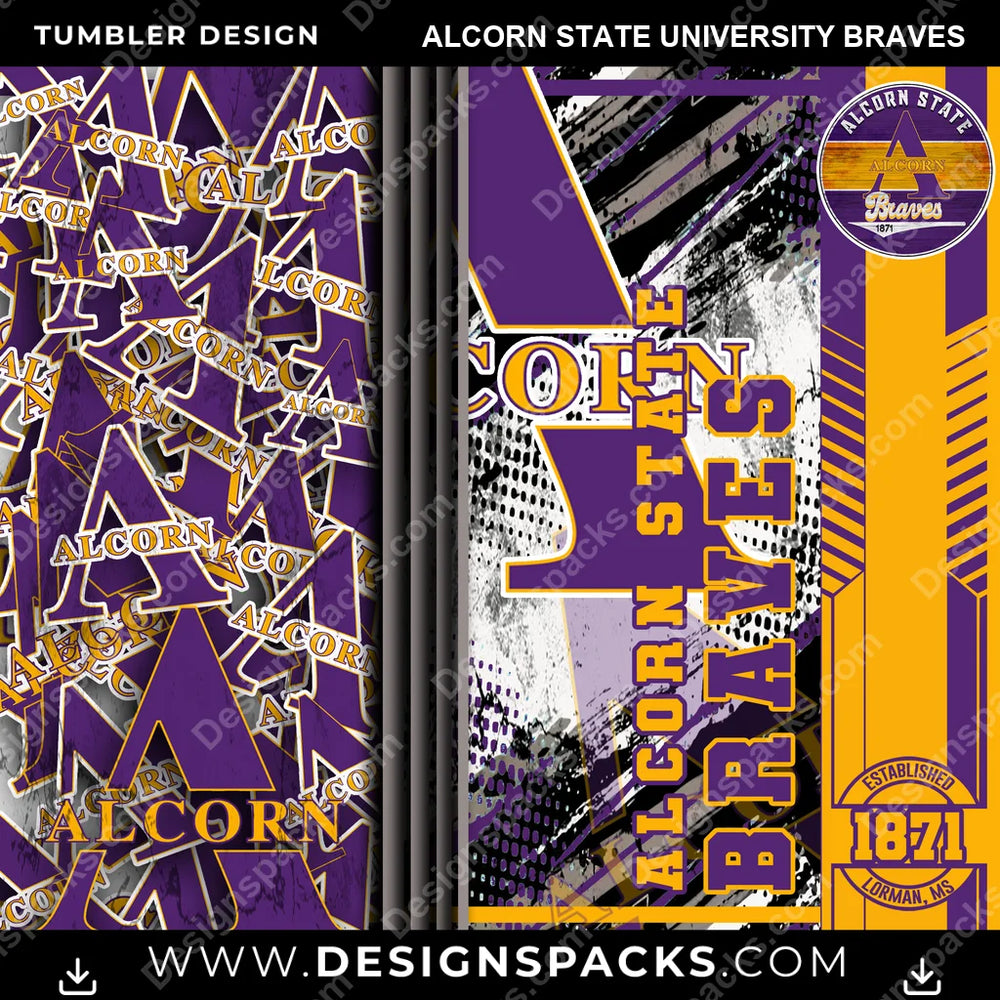 College Sport Sports Alcorn State University Braves NCAA College Sport Tumbler Digital Wrap Design Download