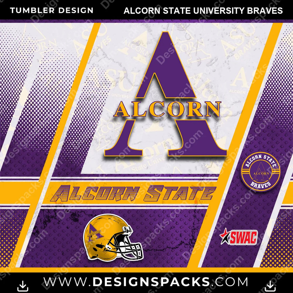 College Sport Sports Alcorn State University Braves NCAA College Sport Tumbler Digital Wrap Design Download