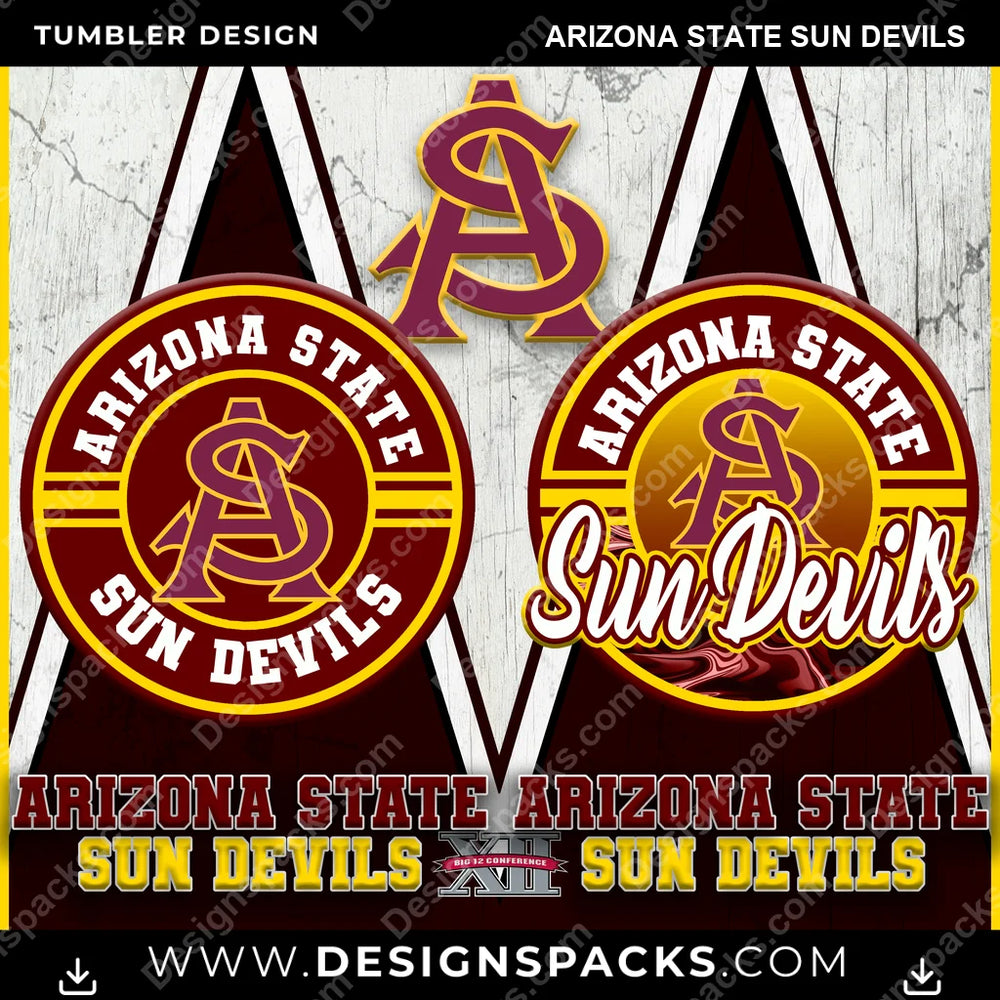 College Sport Sports Arizona State Sun Devils NCAA College Sport Tumbler Digital Wrap Design Download