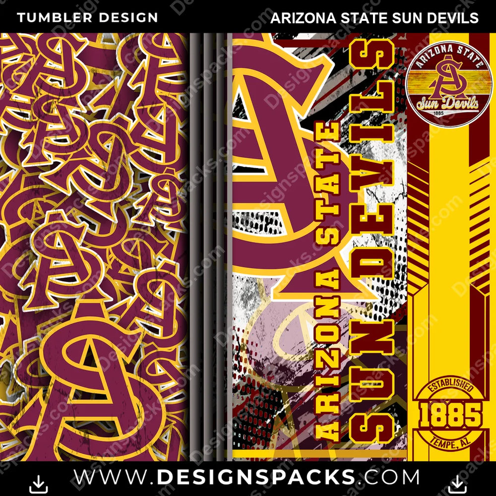 College Sport Sports Arizona State Sun Devils NCAA College Sport Tumbler Digital Wrap Design Download