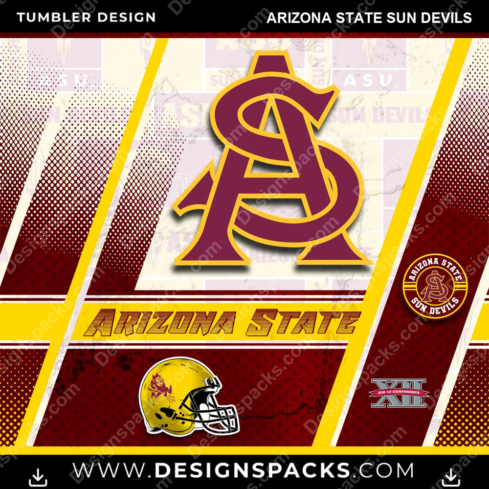 College Sport Sports Arizona State Sun Devils NCAA College Sport Tumbler Digital Wrap Design Download