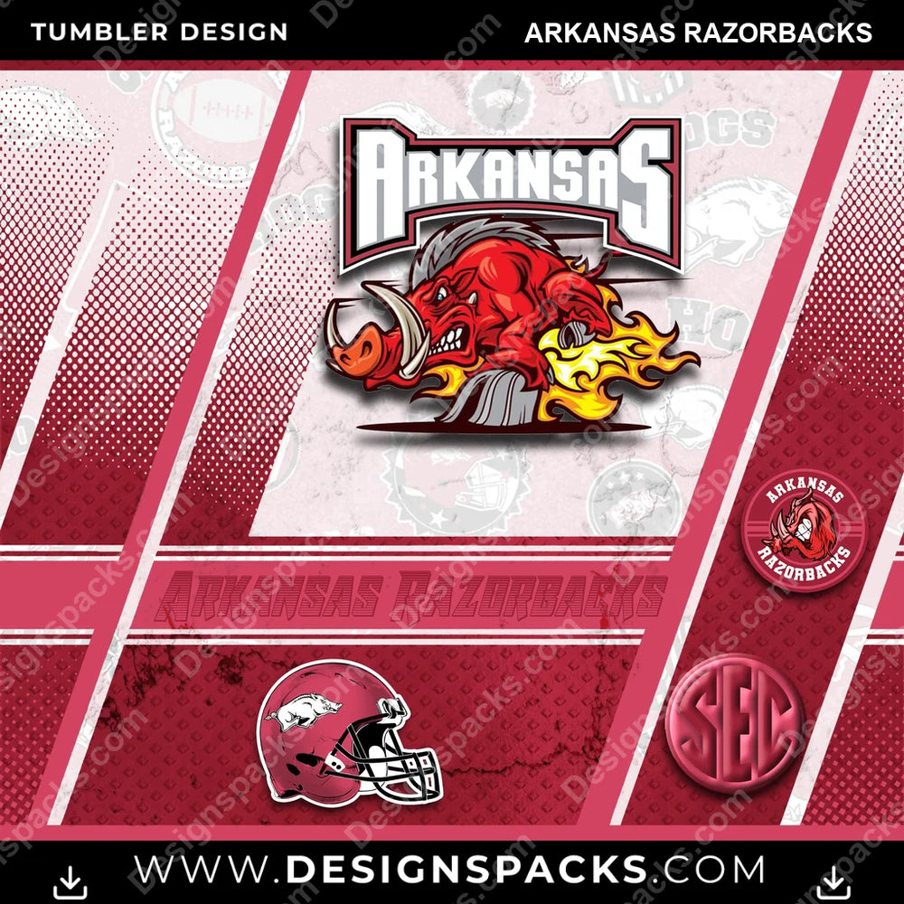 College Sport Sports Arkansas Razorbacks NCAA College Sport Tumbler Digital Wrap Design Download