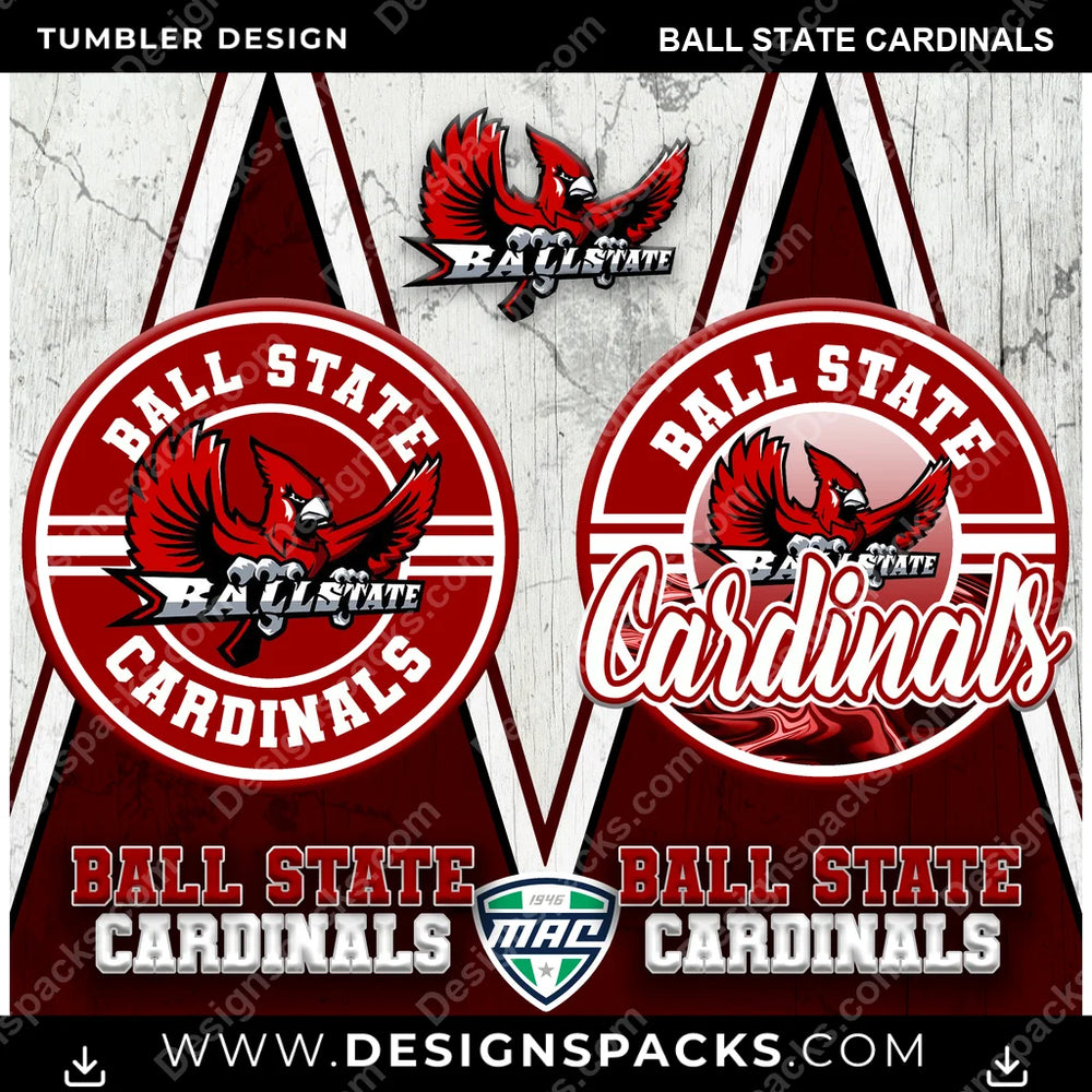 College Sport Sports Ball State Cardinals NCAA College Sport Tumbler Digital Wrap Design Download