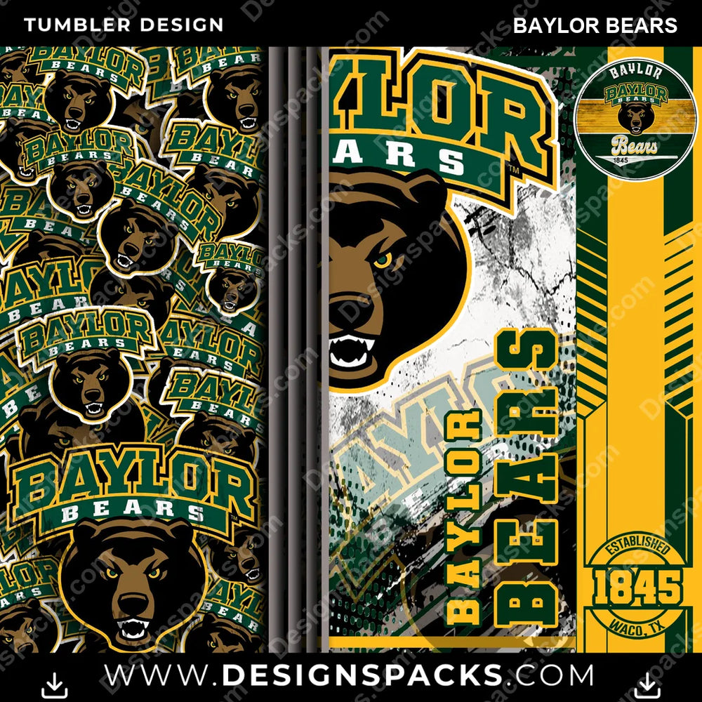 College Sport Sports Baylor Bears NCAA College Sport Tumbler Digital Wrap Design Download