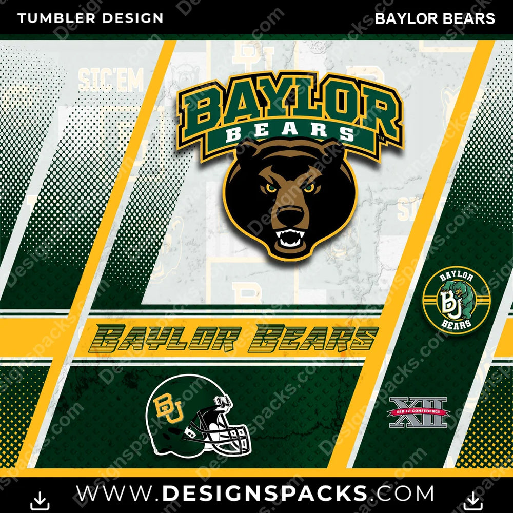 College Sport Sports Baylor Bears NCAA College Sport Tumbler Digital Wrap Design Download