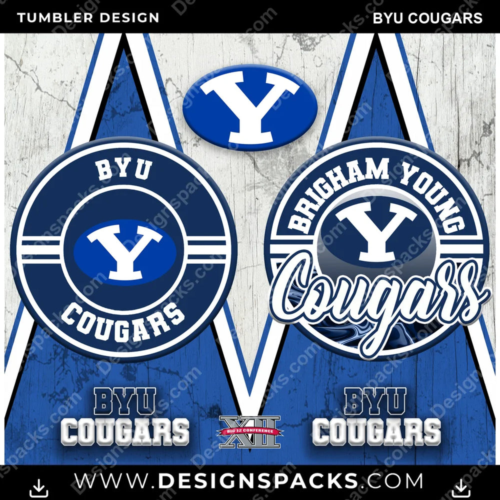College Sport Sports BYU Cougars NCAA College Sport Tumbler Digital Wrap Design Download