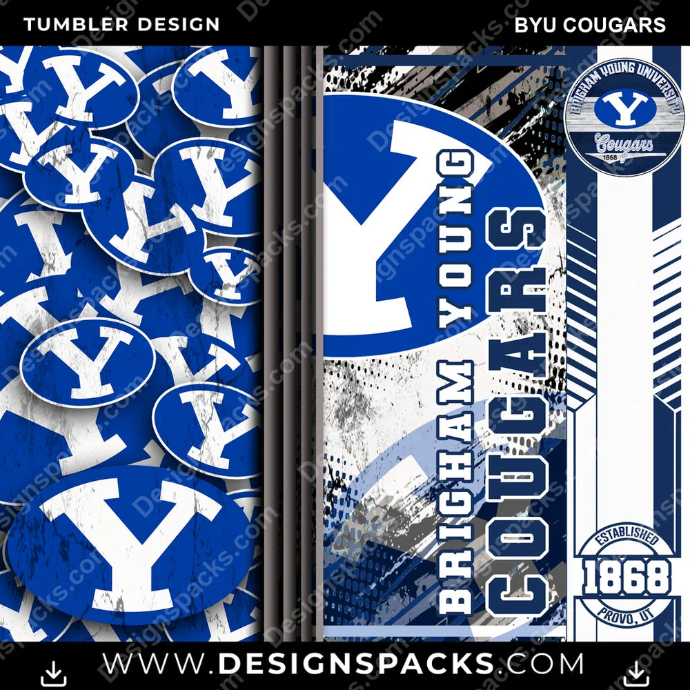 College Sport Sports BYU Cougars NCAA College Sport Tumbler Digital Wrap Design Download