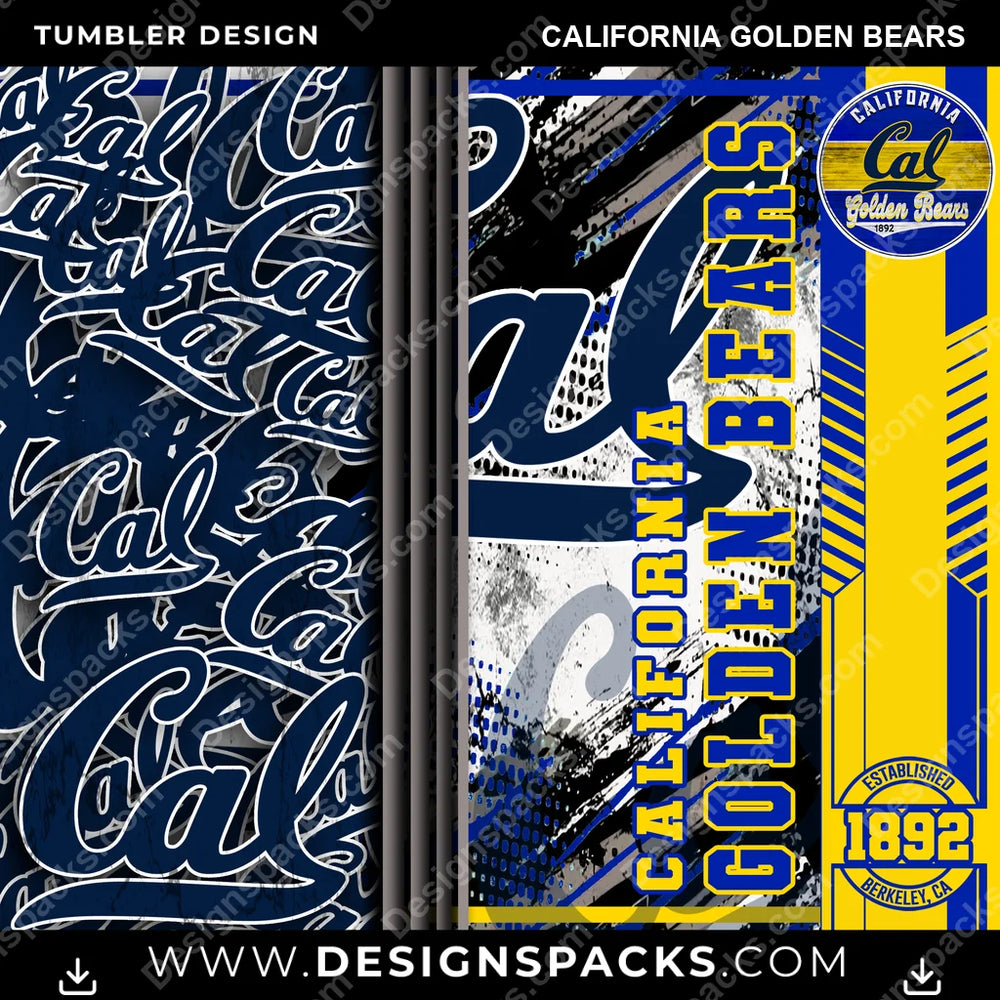 College Sport Sports California Golden Bears NCAA College Sport Tumbler Digital Wrap Design Download