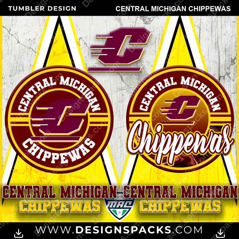 College Sport Sports Central Michigan Chippewas NCAA College Sport Tumbler Digital Wrap Design Download