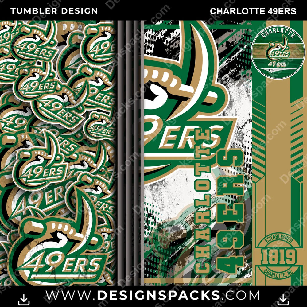 College Sport Sports Charlotte 49ers NCAA College Sport Tumbler Digital Wrap Design Download